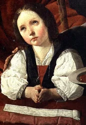 De Heilige Familie, detail van het Christuskind