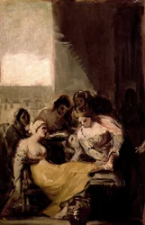 Sint Isabel van Portugal Geneest de Wonden van een Zieke Vrouw