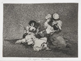 De Vrouwen Geven Moed (Las mugeres dan valor) uit de serie De Rampen van de Oorlog (Los Desastres de la Guerra)