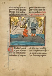 Een visser op de rug van een walvis, 1277 of later