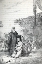 Romeinse oudheid: de christelijke martelaren in het amfitheater, tekening uit 