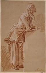Staand boerenmeisje
