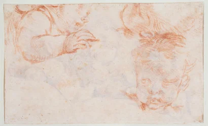 Drie jongenshoofden. Studies voor een deurpaneel in Amalienborg