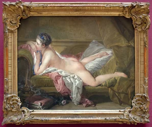 Jong meisje liggend (portret van Marie Louise O Murphy). Naakt op een sofa of de blonde odalisk