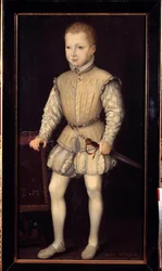 Portret van Hendrik IV van Navarra als kind op 4-jarige leeftijd