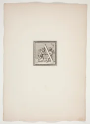 Een monogram met putti