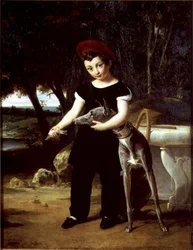 Henri van Frankrijk (1820-83) Hertog van Bordeaux bij het Huis van de Hertogin van Angouleme in het Kasteel van Villeneuve l