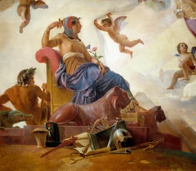 Studie en Genia onthullen het oude Egypte aan Griekenland (detail) voorstellende Egypte. Schilderij door François Edouard Picot (1786-1868) 19e eeuw