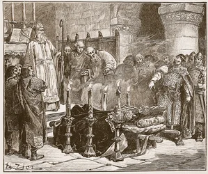 Fitz-Arthur verbiedt de begrafenis van William, illustratie uit 