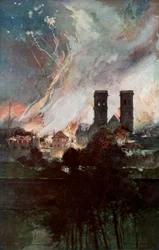 Bombardement van Verdun met brandbommen, Frankrijk, 25-26 maart 1916
