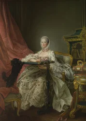 Madame de Pompadour (1721-1764) aan het borduurraam. 1763-64