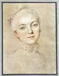Portret van Jeanne Becu, gravin (of Madame) van Barry (1743-1793) - tekening door François Drouais