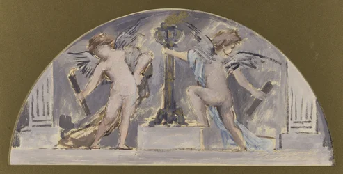 Schets voor de eetkamer van het Hôtel de Ville de Paris, Twee Geliefden die een Fakkel Aansteken