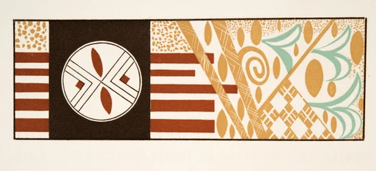 Grafische illustratie uit Prométhée Enchaîné door Aeschylus, pub. 1941 (pochoir print)