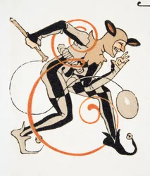 Letter E uit Personages de Comedie, uitgegeven 1922