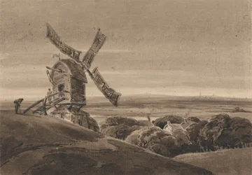 Landschap met een windmolen