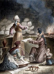 Turkse vrouwen bakken brood