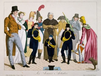 Jonge kunstenaars, prent, Frankrijk