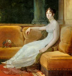 (detail) Portret van keizerin Josephine de Beauharnais in haar salon in de Malmaison