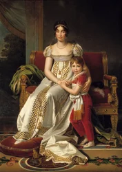 Portret van Hortense de Beauharnais, Koningin van Holland (1783-1837) en haar zoon Napoleon Charles