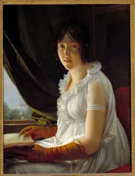Portret van Madame Barbier Walbonne (1763-1837) echtgenote van de schilder Jacques Luc Barbier Schilderij door François Gérard (1770-1837) 1796