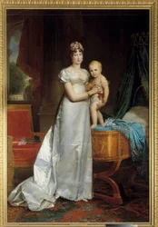 Portret van keizerin Marie Louise (1791-1847) en de Koning van Rome