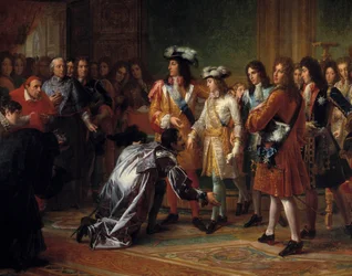 Proclamatie van de hertog van Anjou, koning van Spanje onder de naam Filips V, op 16 november 1700. Schilderij door Francois Gerard (1770-1837). 18e eeuw