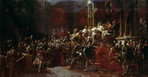 De kroning van Karel X van Frankrijk in Reims, 29 mei 1825