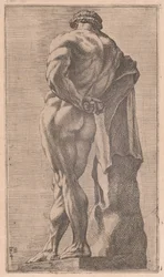 De Farnese Hercules, gezien van achteren [plaat 4]