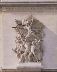 Het vertrek van de vrijwilligers in 1792 of De Marseillaise, 1833-36, stenen detail van 92543