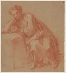 Studie van een rustende man