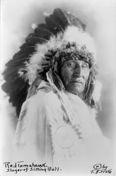 Red Tomahawk, doder van Sitting Bull, ca. 1890-1910
