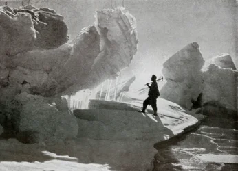 Drukijsblokken bij Discovery Bluff, ca. 1911, 1913