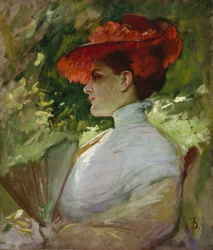 Dame met een Rode Hoed, of Portret van Maggie Wilson, ca. 1904