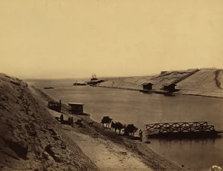 Meer Timsah, Suez vanaf de overkant van het chalet