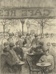 Verkoop van Amerikaanse vlaggen op de boulevard op Paaszondag, 1917