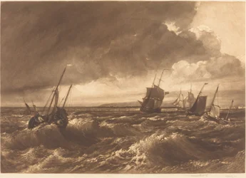 De Monding van de Theems—Eiland Sheppey in de Verte
