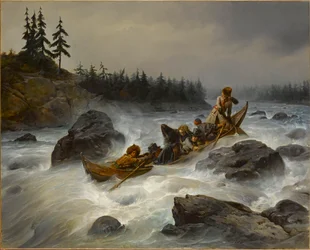 De hertog van Orleans op de Muonio-rivier in Lapland, augustus 1795, 1840
