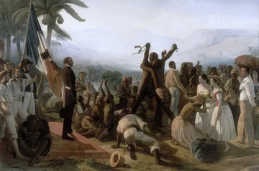 Proclamatie van de afschaffing van de slavernij in de Franse koloniën op 23 april 1848