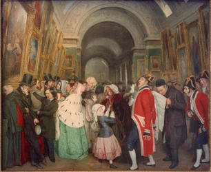 Vier uur, in de Salon. (Sluiting van de jaarlijkse schilderkunstsalon)