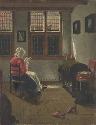Een lezende vrouw, naar Pieter Janssens Elinga, 1846-47