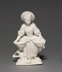 Beeld van de danser, vervaardigd door Vincennes fabriek, gemodelleerd door Pierre Blondeau, 1748-1752