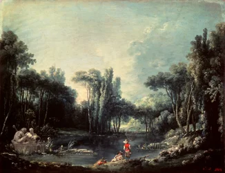 Landschap met een vijver, 1746