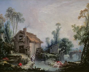 Landschap met een watermolen, 1755