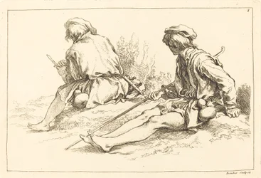 Zittende herdersjongens