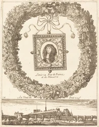La veue du Pont Neuf; Louis XIV Roy de France et de Navarre
