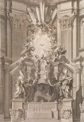 Cathedram S. Petri in interiore templi fronte...Plate 41 uit het Album 