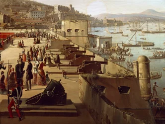 De kanonnen in de Detailvesting. Napels, Museo Nazionale di San Martino