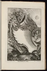 Cartouche met Hoorn des Overvloeds en Zon, Livre de Cartouches Irréguliers (Boek van Onregelmatige Cartouches)