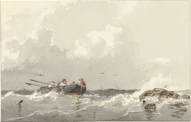 Roeiboot op zee